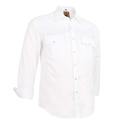 HOTCOEVALS CLUB Men's Western Pearl Snap Button Up Casual Cowboy Long Sleeve Two Pockets Work Shirts