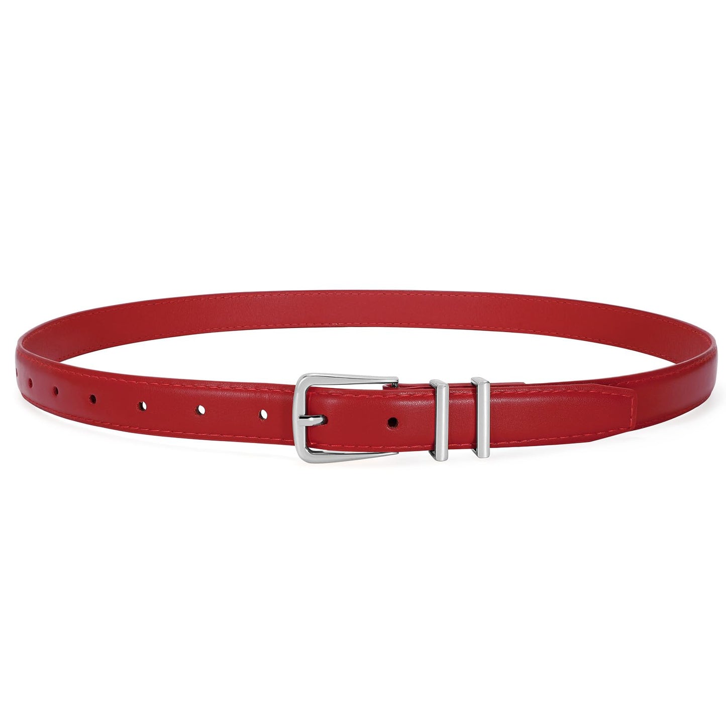HOTVONMELLI Women Skinny Leather Belt Thin Waist Belt for Women Jeans Dress Fashion Ladies Belt with Gold Buckle