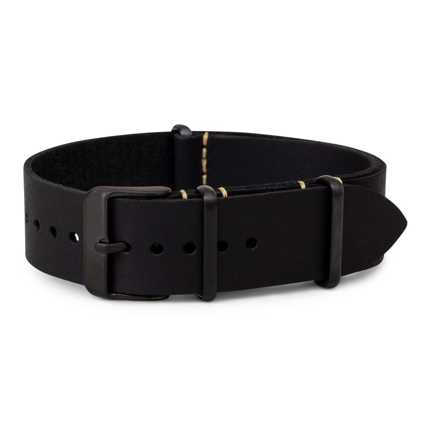 HOTBenchmark Leather Watch Band - Crazy Horse Oiled Leather One-Piece Watch Straps for Men or Women - 18mm, 20mm, 22mm or 24mm Widths