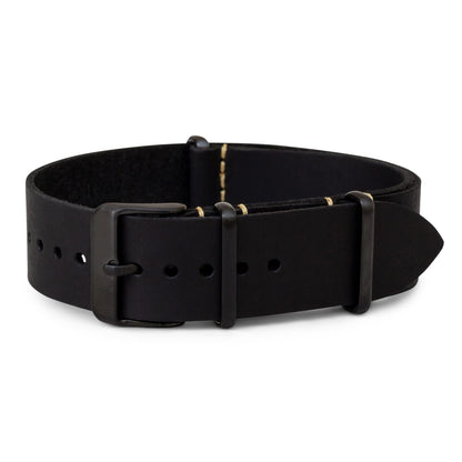 HOTBenchmark Leather Watch Band - Crazy Horse Oiled Leather One-Piece Watch Straps for Men or Women - 18mm, 20mm, 22mm or 24mm Widths