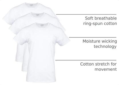 HOTGildan Men's Cotton Stretch T-Shirts, Multipack