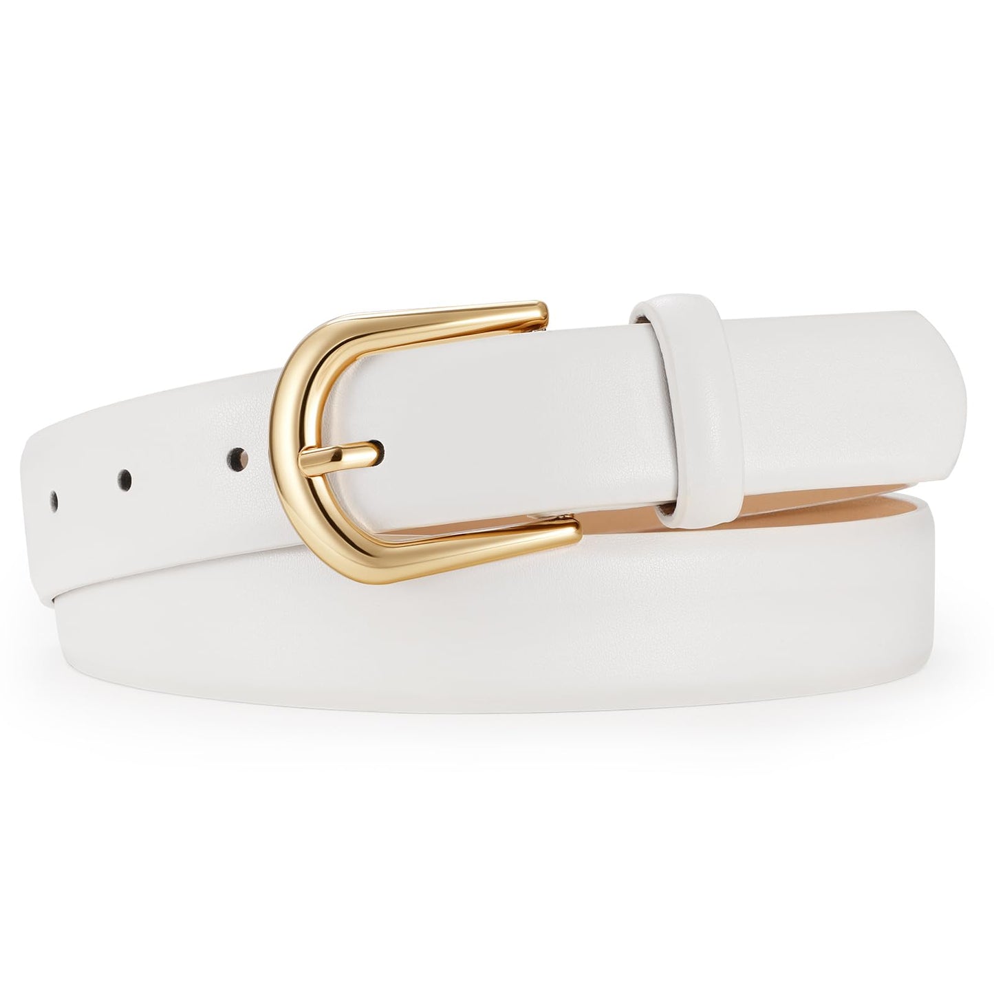 HOTJASGOOD Leather Belt Women Belts for Jean Pants with Gold Buckle Fashion Ladies Waist Belt