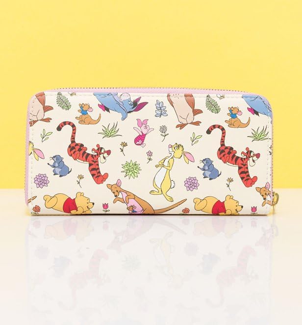 HOTLoungefly Disney Winnie the Pooh Eeyore Friends Zip Clutch Wallet Faux-Leather