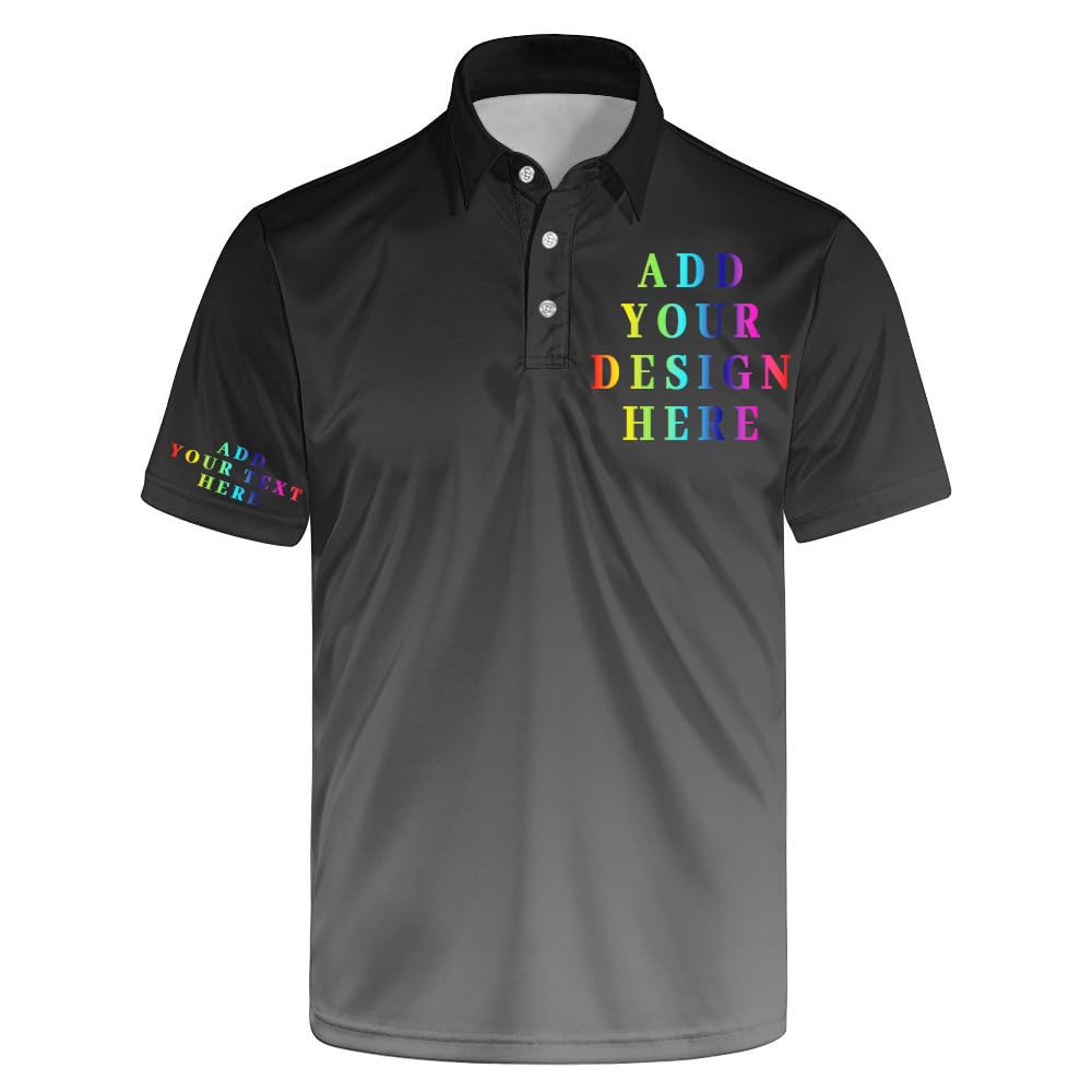 HOTGolf Polo Shirts for Men Funny Print Quick Dry Short Sleeve Performance Golf Shirts Moisture Wicking Polo Shirts