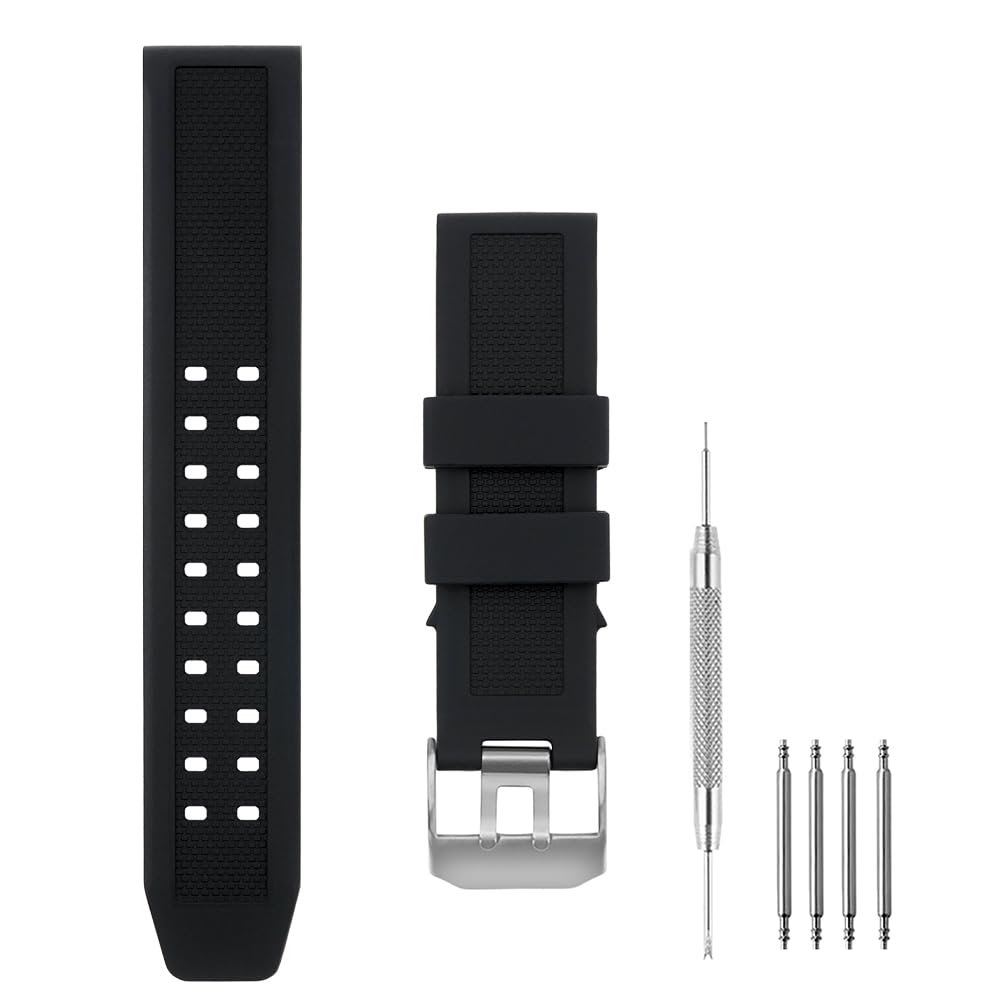 HOTWatch Band Compatible with Luminox, 23mm Soft Rubber Silicone Replacement Wrist Strap for Luminox 3050 8800 and 3950 Series Watch, Black
