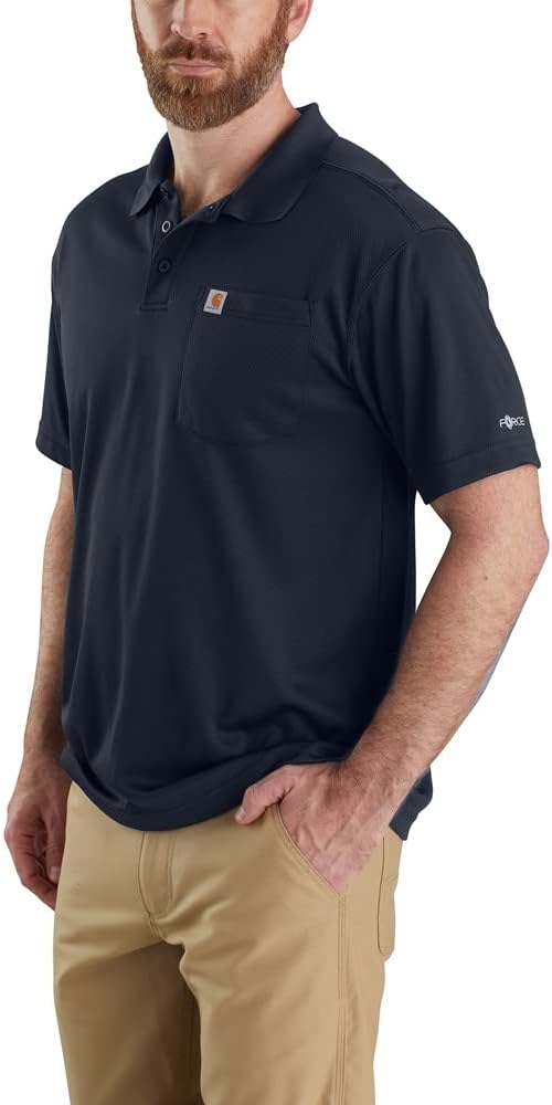 HOTCarhartt Men's Force Relaxed Fit Lightweight Short-Sleeve Pocket Polo