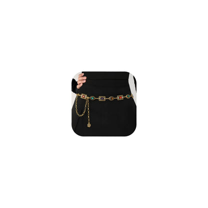 HOTRINHOO Metal Waist Chain Belt for Women Cowgirl Chain Concho Belts for Dresses Jeans Country Concert Outfit