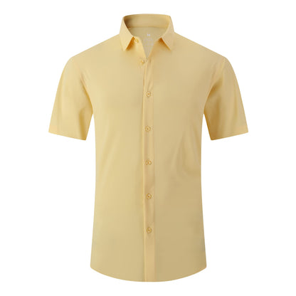 HOTSAMERM Mens Dress Shirt Stretch Wrinkle Free Casual Button Down Shirts | 4-Way Stretch & Moisture Wicking Performance Shirt for Business, Wedding, Work, Church, Easy Care Lightweight & Breathable