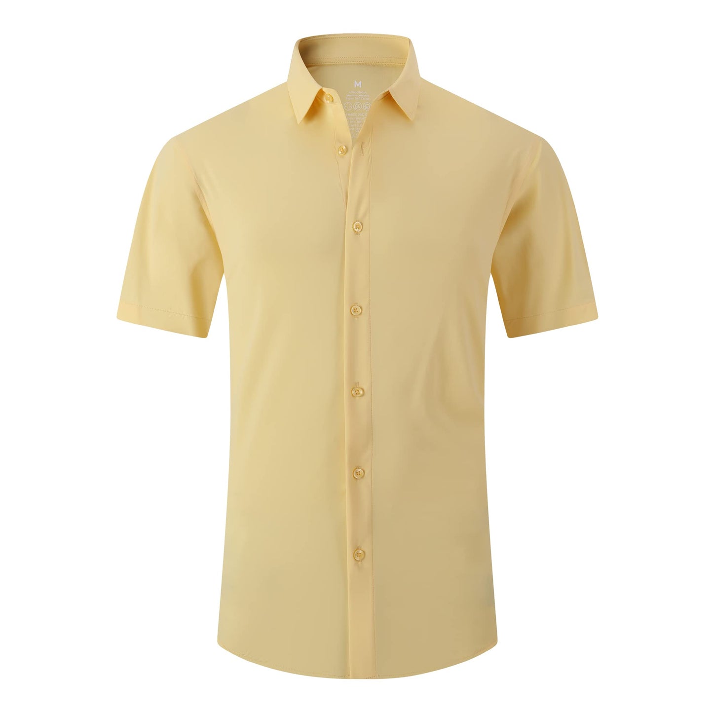 HOTSAMERM Mens Dress Shirt Stretch Wrinkle Free Casual Button Down Shirts | 4-Way Stretch & Moisture Wicking Performance Shirt for Business, Wedding, Work, Church, Easy Care Lightweight & Breathable