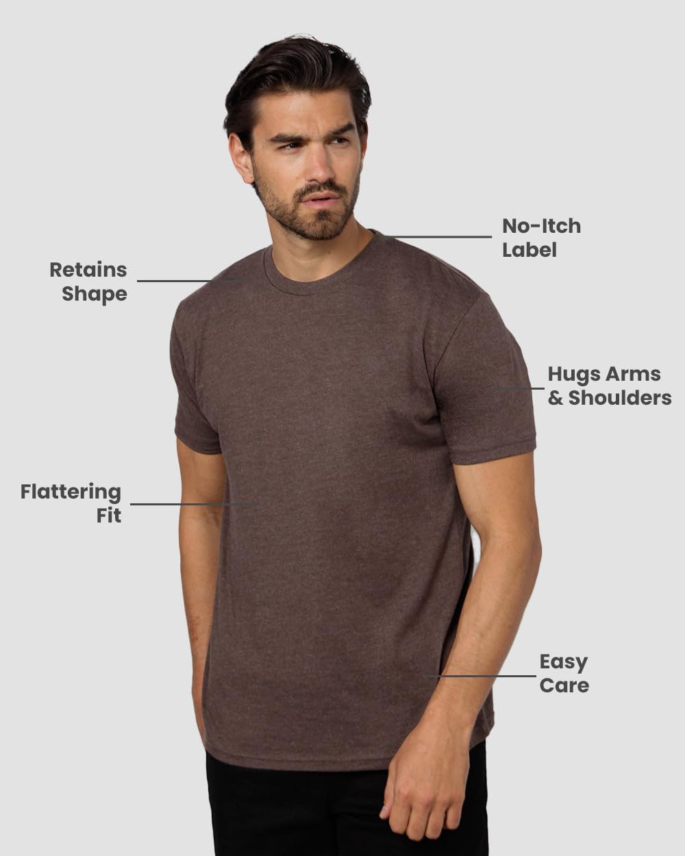 HOTMens T Shirts Soft Cotton Crew Neck Athletic Fit Casual Tees S-4XL | Soft cotton blend casual tee shirts with 4-way stretch - tag-free athletic fit for gym, work & casual wear. A go-to gift.