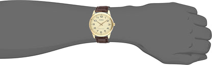 HOTCasio Men's Mtp-v001gl-9b Quartz Watch with Genuine Leather