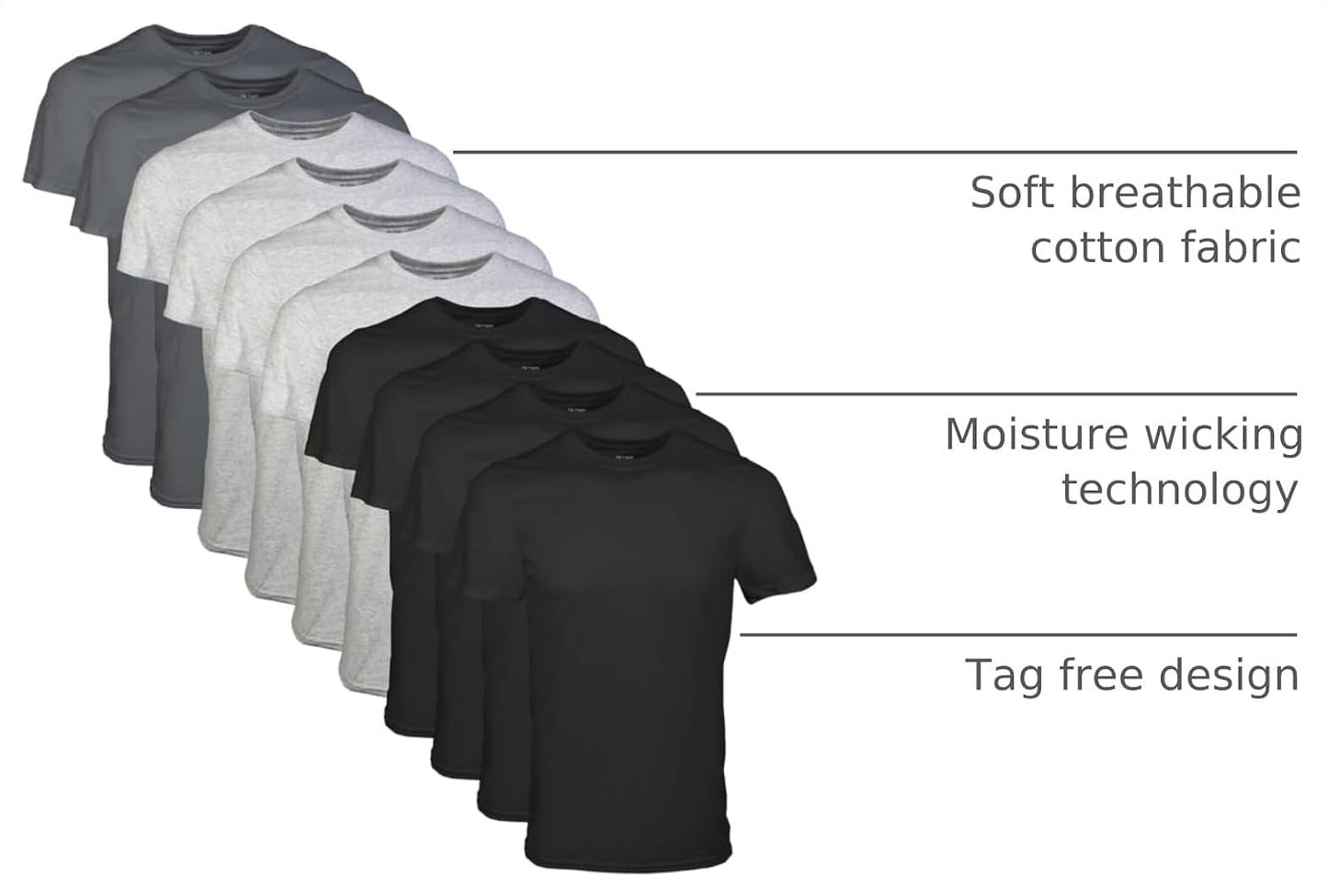 HOTGildan Men's Crew T-Shirts, Multipack, Style G1100