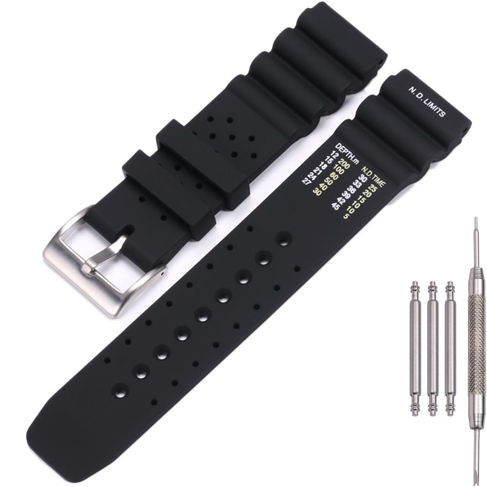 HOT22mm Silicone Watch Band Compatible with Citizen smart gen2 diver DAL1BP Men's Sport Waterproof Dive Strap Bracelet Watch Accessories
