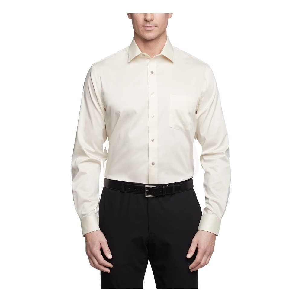HOTVan Heusen Men's Dress Shirt Regular Fit Ultra Wrinkle Free Flex Collar Stretch Solid