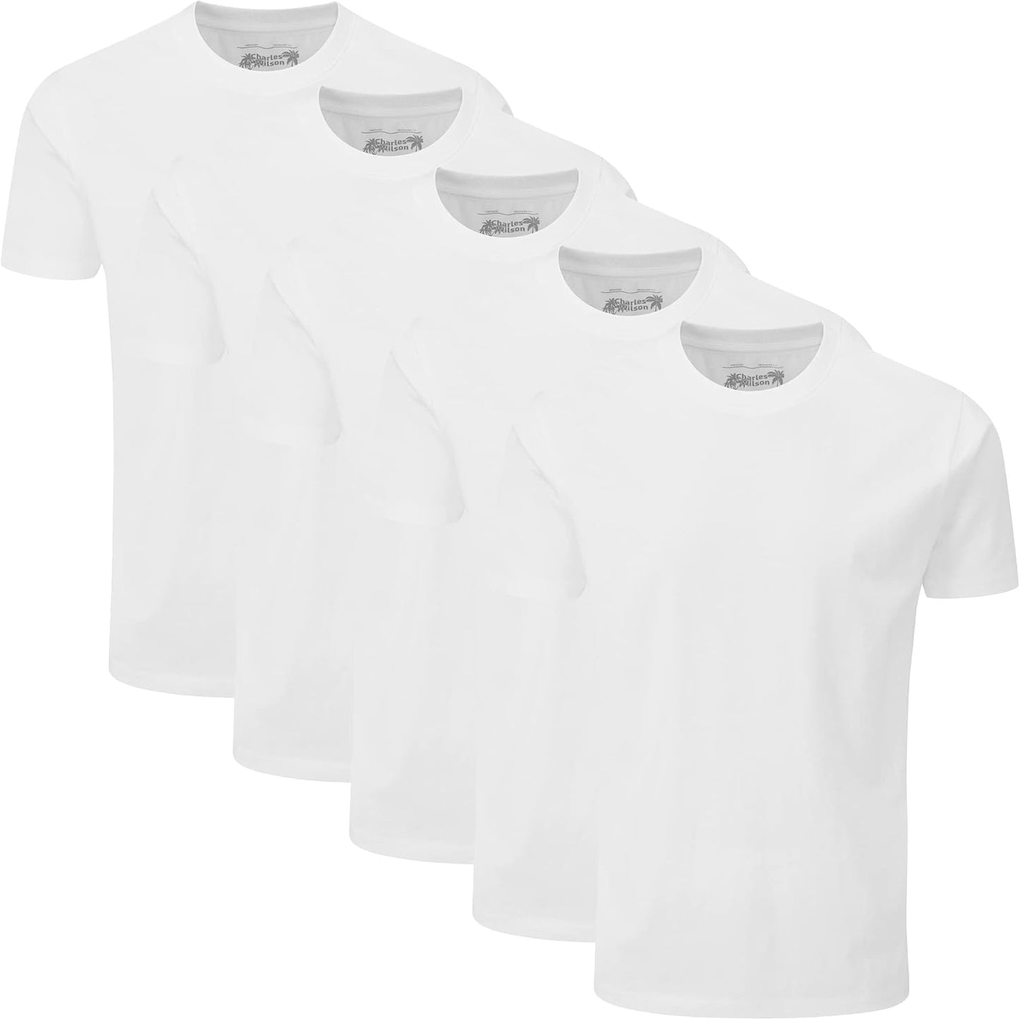 HOTCharles Wilson Men's 5 Pack Crew Neck T-Shirt