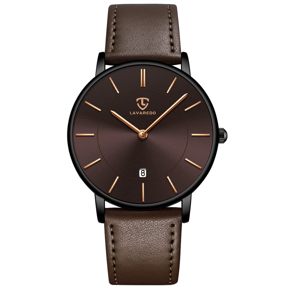 HOTBEN NEVIS Watch, Mens Watch, Minimalist Fashion Simple Wrist Watch Analog Date with Leather Strap