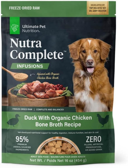 HOTULTIMATE PET NUTRITION Nutra Complete, 100% Freeze Dried Raw Veterinarian Formulated Dog Food with Antioxidants Prebiotics and Amino Acids (1 Pound, Beef)