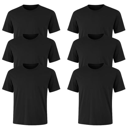 HOT6-Pack Bulk Men’s T-Shirts – Soft Pre-Shrunk Premium Cotton, Short Sleeves, Reinforced Collar, Crew Neck, Casual Fit