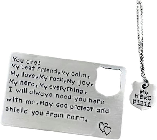 HOTCustom Police Badge Wallet Insert Police Wallet Card Badge Wallet Card Police Officer Gift Custom Wallet My Hero Gift Police Necklace