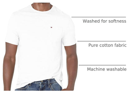 HOTTommy Hilfiger Men's Essential Short Sleeve Cotton Crewneck Pocket T-Shirt