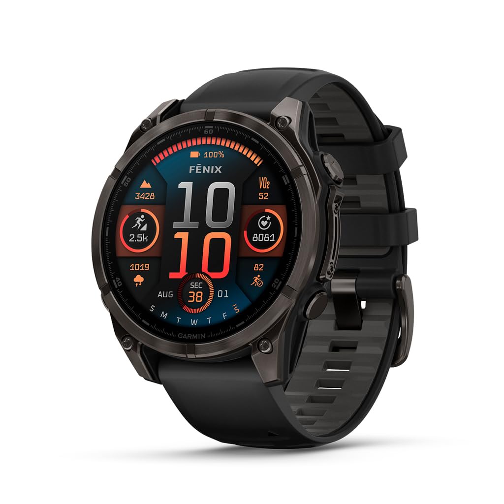 HOTGarmin fēnix® 8 – 43mm, AMOLED, Sapphire, Premium Multisport GPS Smartwatch, Long-Lasting Battery Life, Dive-Rated, Built-in LED Flashlight, Soft Gold with Dark Sandstone Band | Sapphire Lens, Soft Gold with Dark Sandstone Band, 10 Atm Dive-Rated, LED