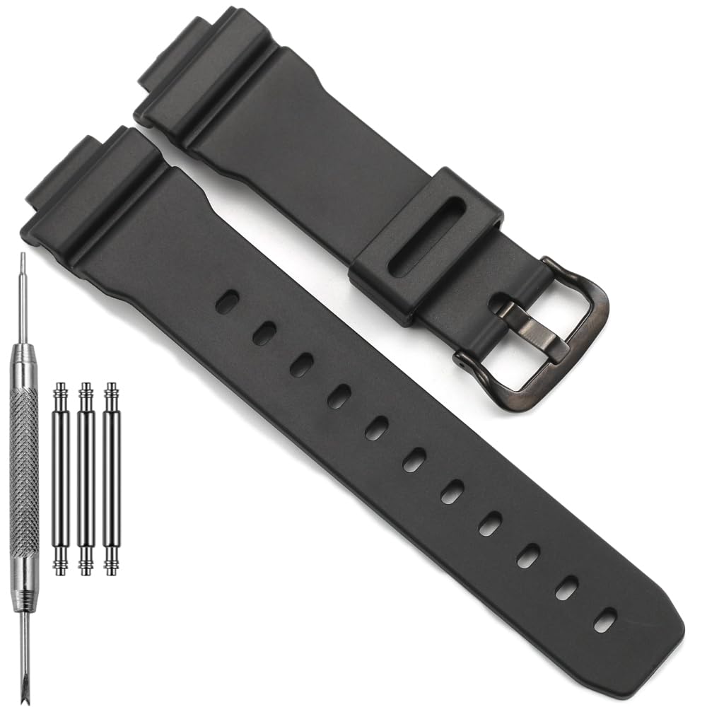 HOTReplacement Band Compatible with Casio 3232 DW9052 Men’s 200M WR Strap DW-9052 DW-004C DW-6900 GW-6900 G-2200 G-2210 Resin Bracelet 71606395