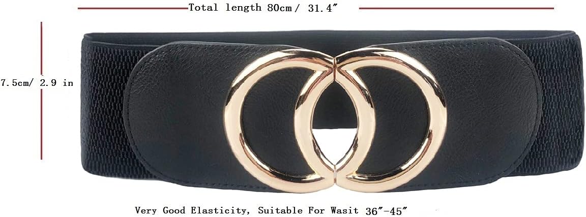 HOTSwtddy Women's Elastic Wide Stretchy Waist Cinch Belt Waistband For Dresses