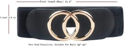 HOTSwtddy Women's Elastic Wide Stretchy Waist Cinch Belt Waistband For Dresses