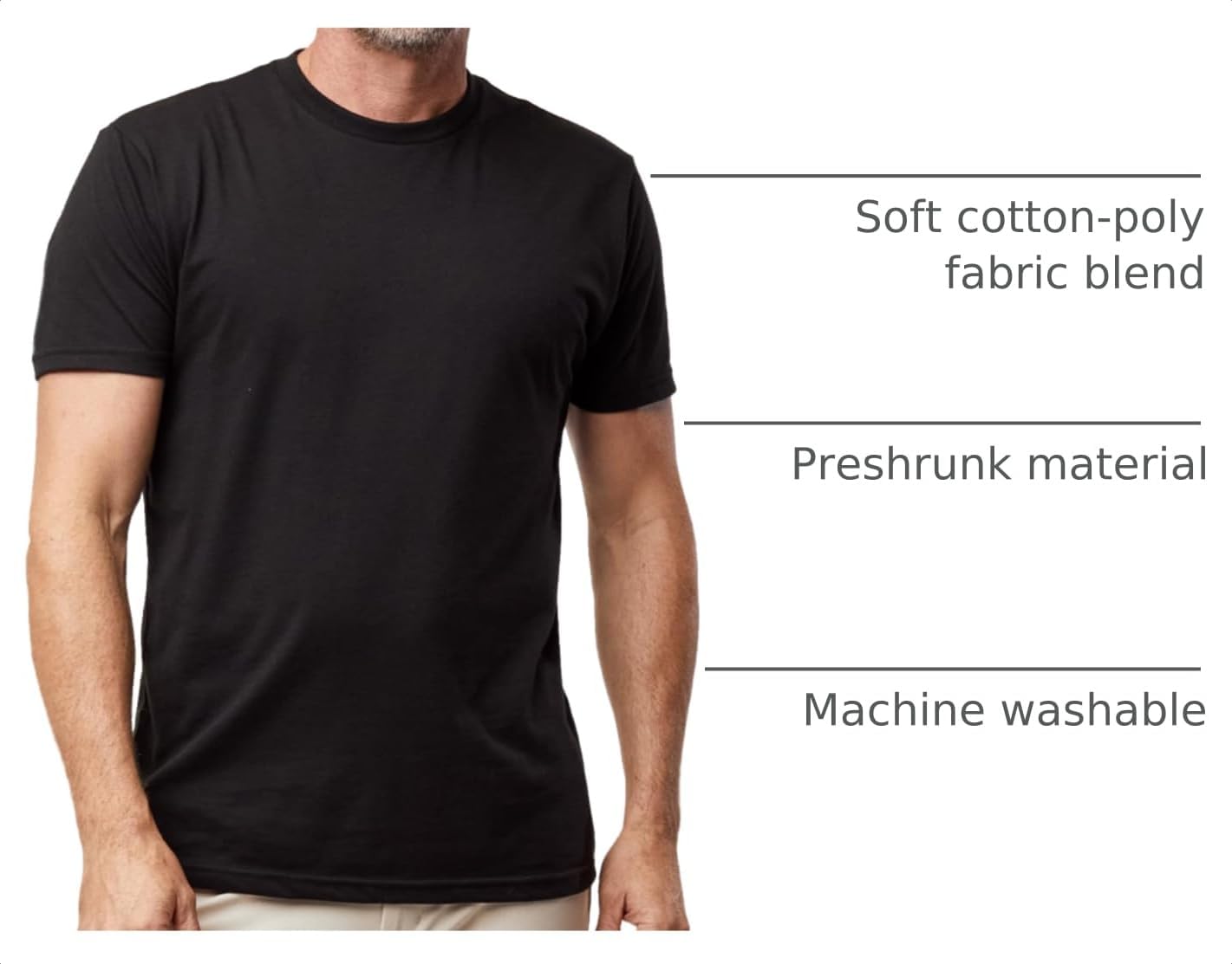 HOTFresh Clean Threads Men's Crew Neck T-Shirts – Short Sleeve, Fitted Style, Soft Cotton-Poly Blend, Tag-Free Comfort