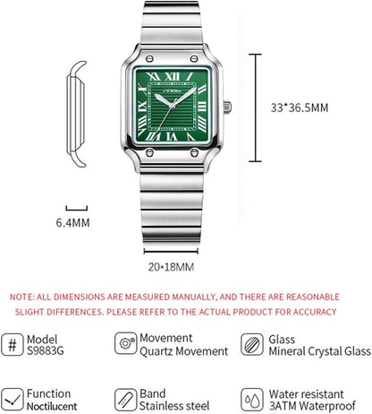 HOTSINOBI Classic Square Watches for Men with Roman Numerals | Casual Watch