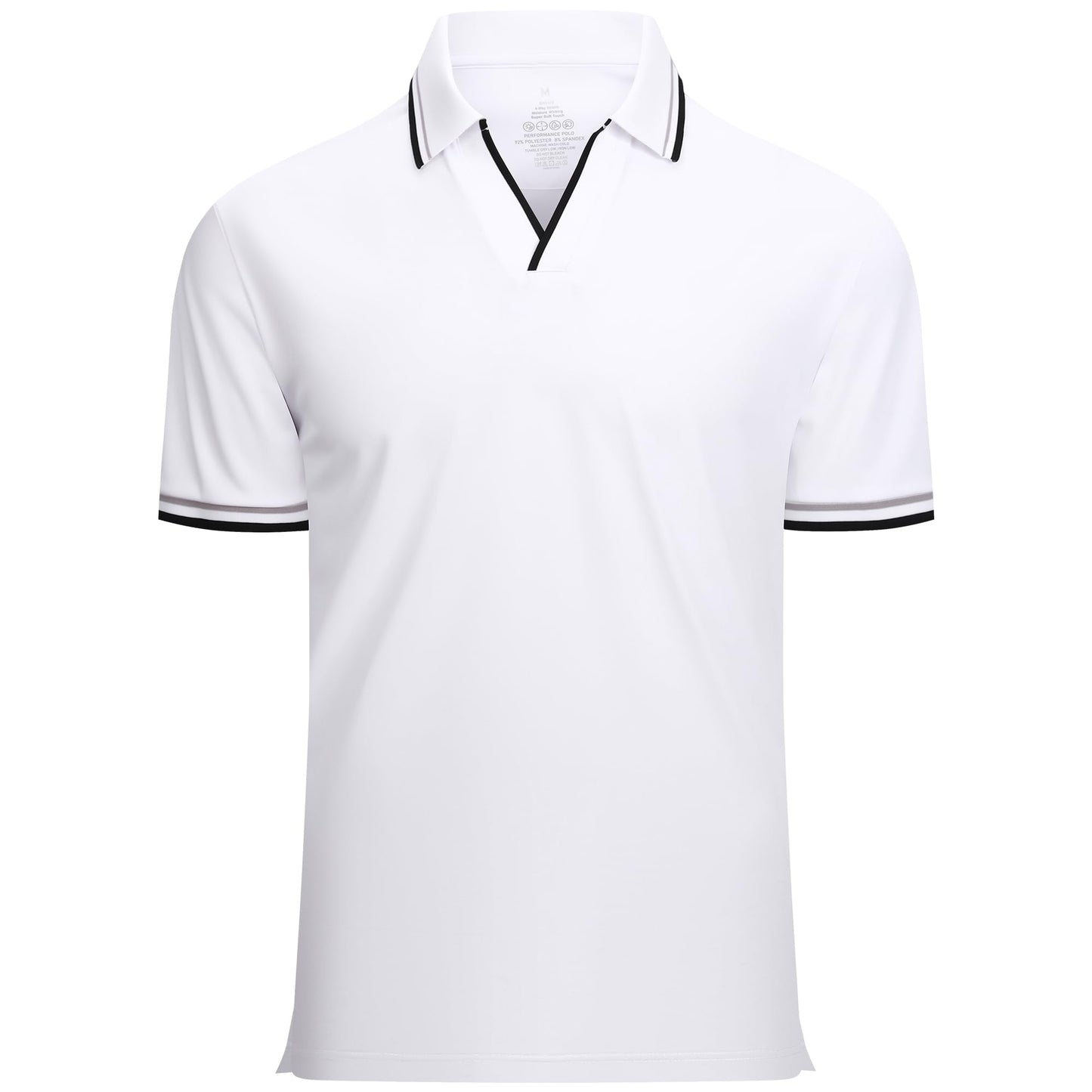 HOTEsabel.C Jacquard Golf Shirts for Men Dry Fit Short Sleeve Collared Polo | Moisture Wicking, Athletic Fit, 4-Way Stretch for Comfort, Wrinkle Free, Lightweight, Ideal for Golf, Casual & Work Wear