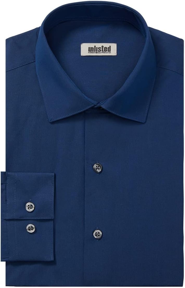 HOTKenneth Cole Unlisted Men's Slim Fit Solid Dress Shirt - Amazon Exclusive