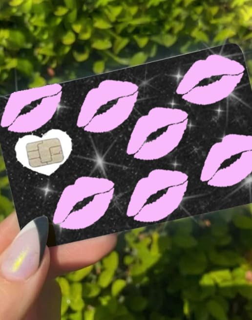 HOTExotixCard The Original Reflective Sticker Ultra Bling Debit - Credit Card Shiny Skin Removable Cover Especially Bright Back Information Card Cover Silver Heart ExotixLuv Luxury (Bow Pink Hot)