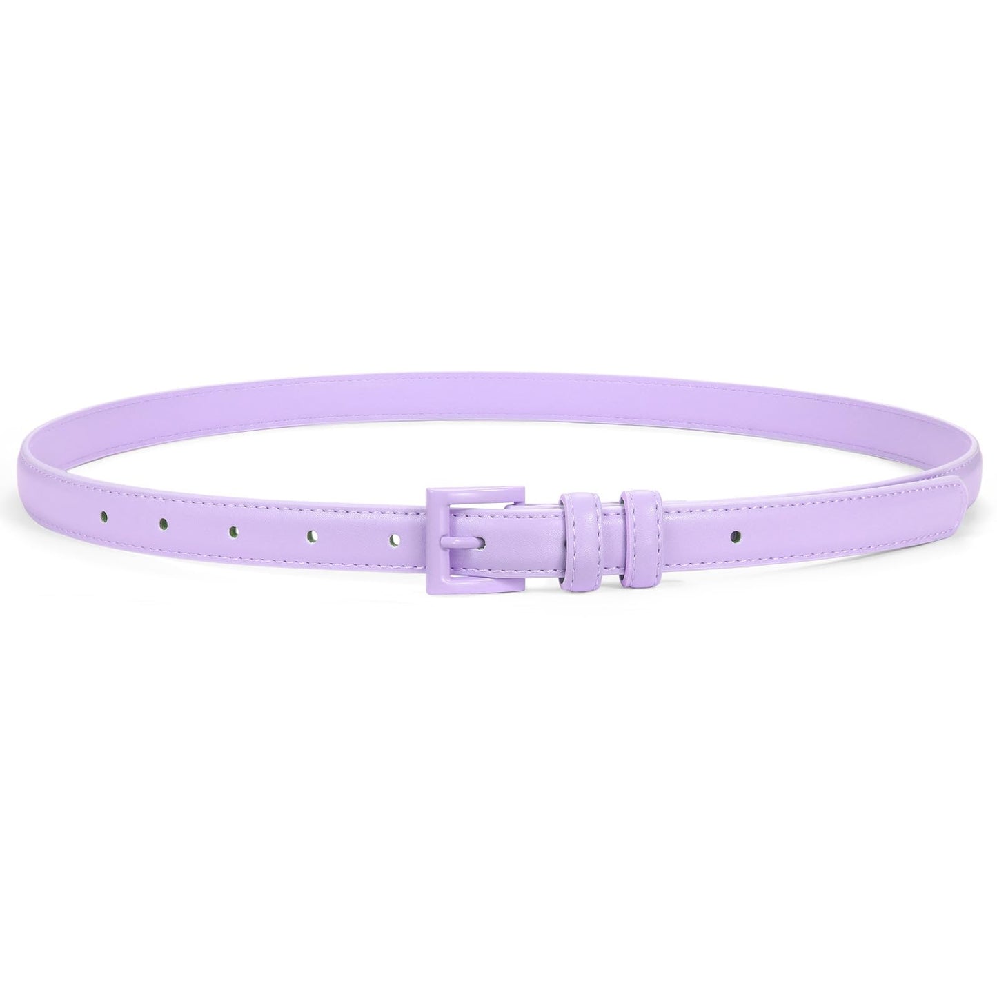 HOTSUOSDEY Women Skinny Belt for Jeans Dresses Candy Color Thin Waist Belt with Square Buckle 0.7" Width