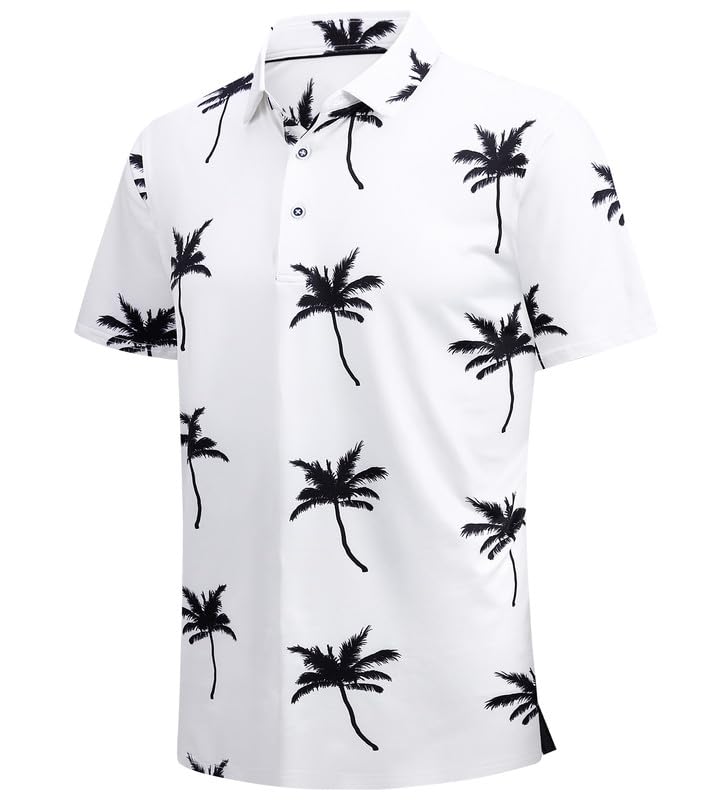 HOTDamipow Premium Golf Shirts for Men Dry Fit Performance Polo Short Sleeve Collared Shirt
