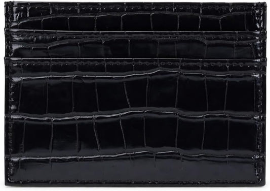 HOTCrocodile Print Slim Cardholder, Women's Wallet, Leather Texture Card Holder (black)