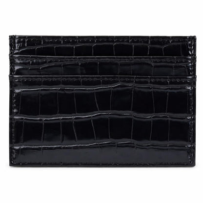 HOTCrocodile Print Slim Cardholder, Women's Wallet, Leather Texture Card Holder (black)