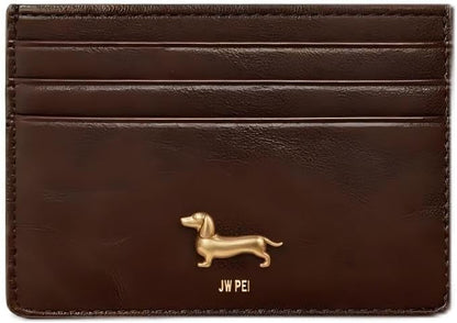 HOTJW PEI Maeve Dachshund Metal Emblem Card Holder - Chocolate