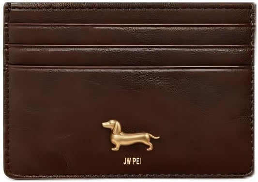 HOTJW PEI Maeve Dachshund Metal Emblem Card Holder - Chocolate