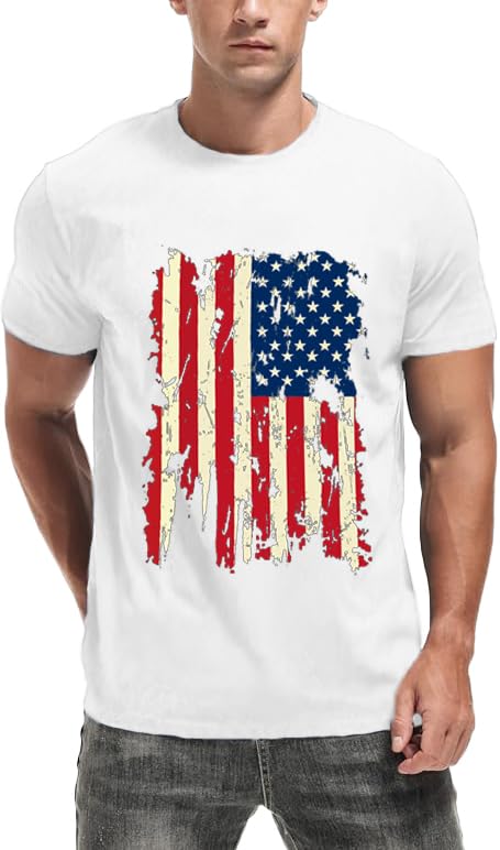 HOTMens Air Force Patriotic Shirts American Flag T-Shirt 4th of July Short Sleeve USA Memorial Day Tee Tops