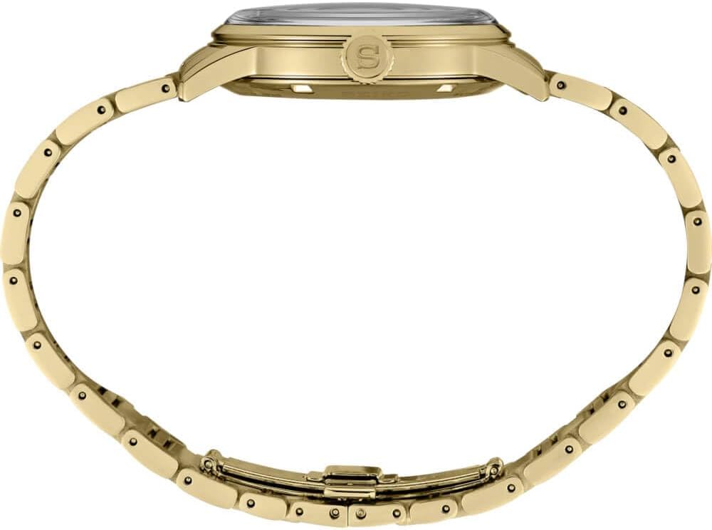 HOTSEIKO Automatic Watch for Men - Presage Cocktail Time - Patterned Dial | Gloss Finish, Date Calendar, Stainless Steel, Water-Resistant 50M, 41-Hour Reserve Power, See-Through Caseback