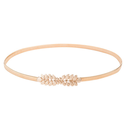 HOTGRACE KARIN Women Skinny Metal Cinch Belt Gold Waistband Elastic Waist Belt CL633