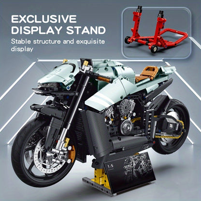 2176-Piece 1:5 Scale Motorcycle Model plastic Building Blocks