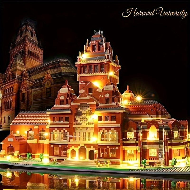 3500+pcs A super stunning Harvard University architectural micro particle building block assembly toy