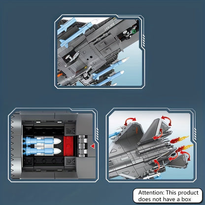 621pcs Stealth Fighter Building Blocks, Fifth Generation Aircraft Toys, Locomotive Assembled Models, Handmade DIY Living Room Decorations, B