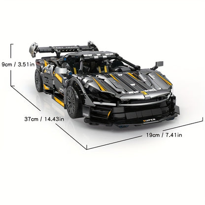 1626-Piece 1:14 Scale Cool Black Sports Car Building Blocks Set - Compatible With Major Brick Brands, Perfect For Youngsters Ages 8-12, Idea