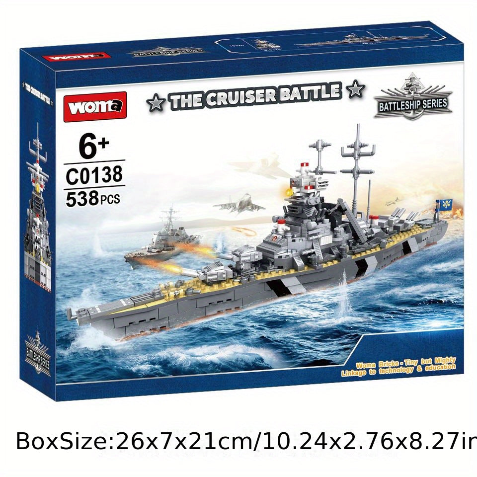 Building Block Aircraft Carrier Bismarck Battle Line Warship Assembly Set - Compatible with Other Building Blocks - Perfect Boys Toy and Bir