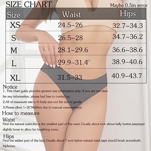 Seamless Underwear for Women No Show Panties Invisibles Briefs Soft Stretch Bikini Underwears 6 Pack