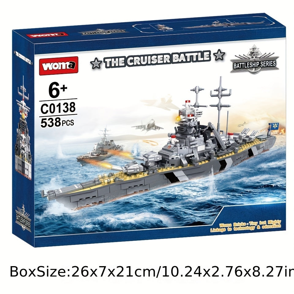 Building Block Aircraft Carrier Bismarck Battle Line Warship Assembly Set - Compatible with Other Building Blocks - Perfect Boys Toy and Bir