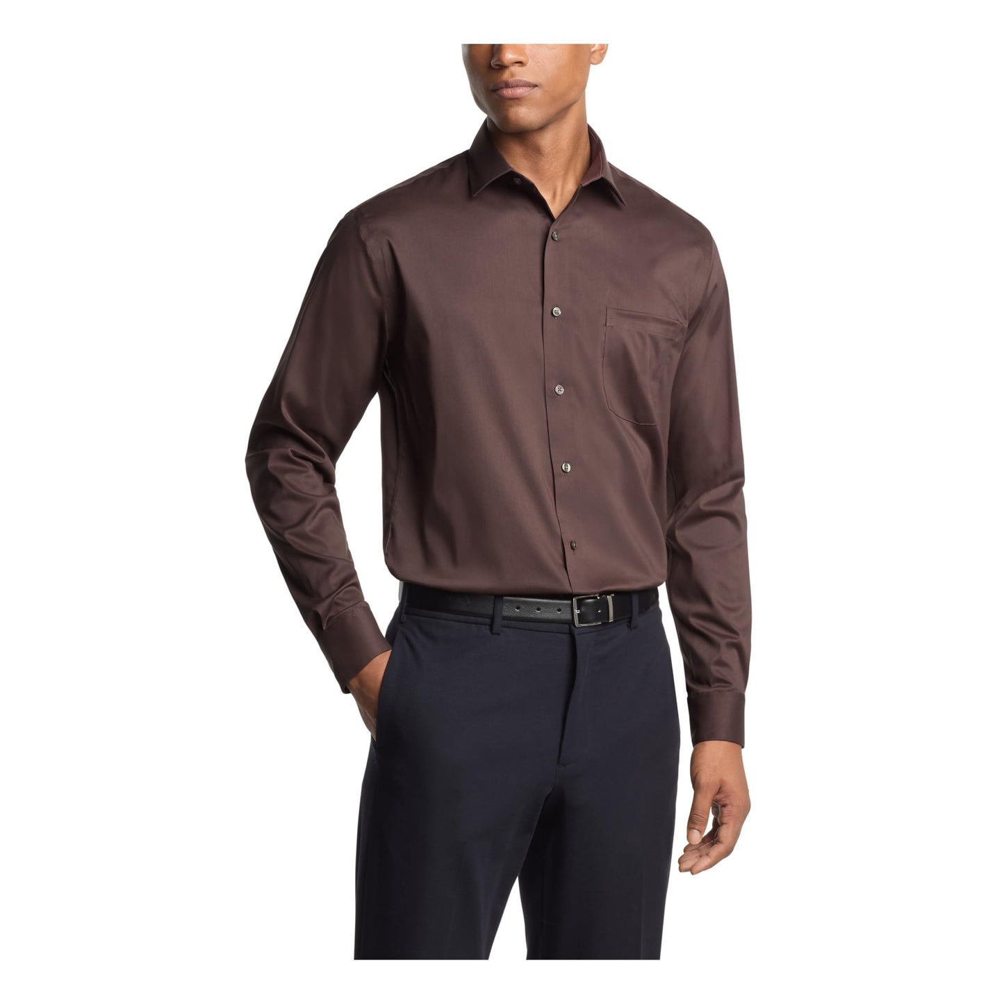 HOTVan Heusen Men's Dress Shirt Regular Fit Ultra Wrinkle Free Flex Collar Stretch Solid